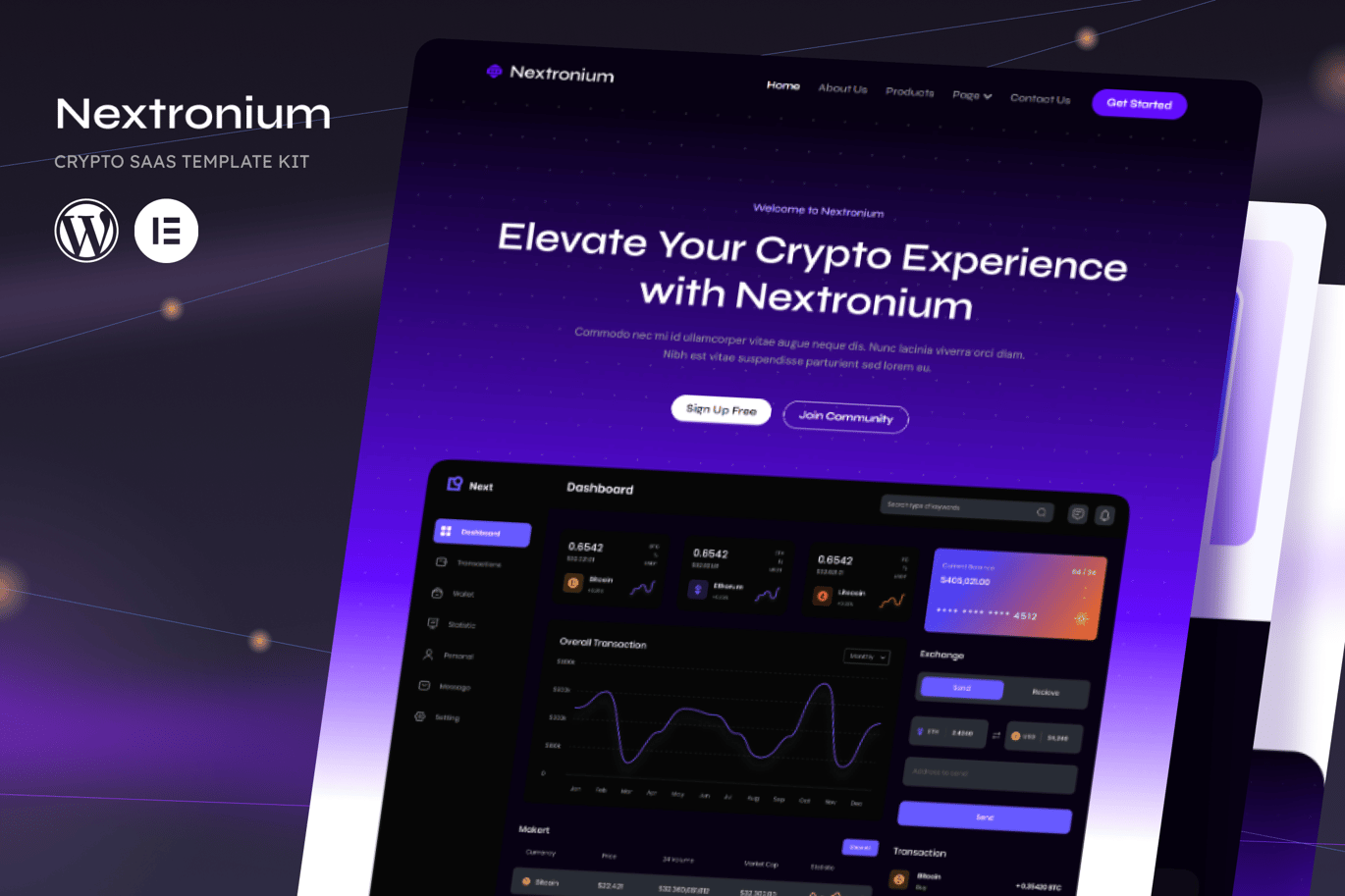 Nextronium – Crypto SaaS Elementor Template Kit