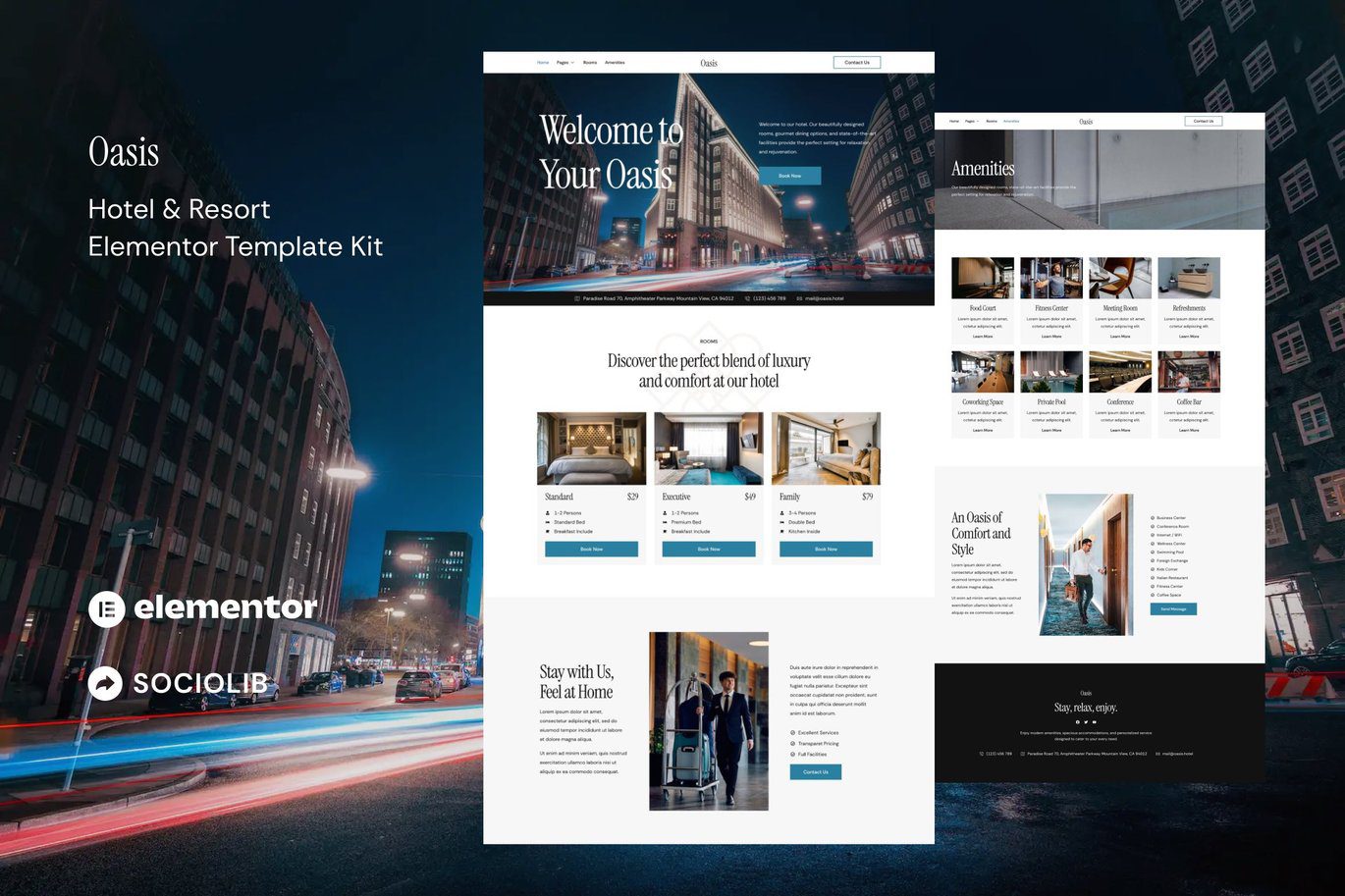 Oasis – Hotel and Resort Elementor Template Kit