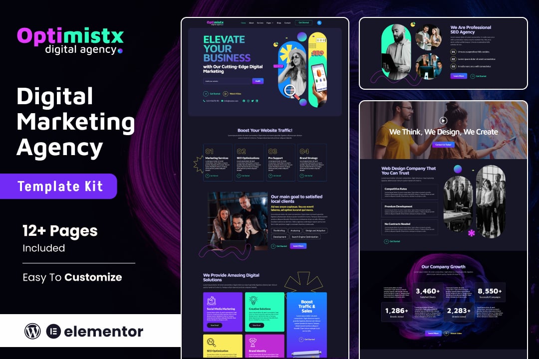 Optimistx – SEO and Digital Agency Elementor Template Kit