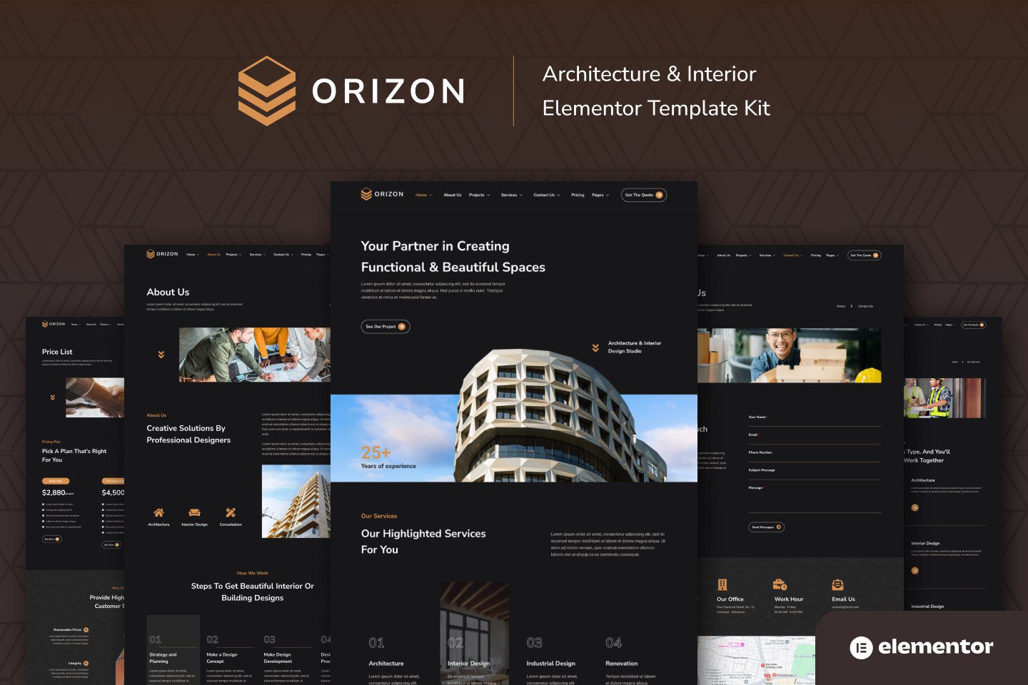 Orizon – Architecture and Interior Design Elementor Template Kit