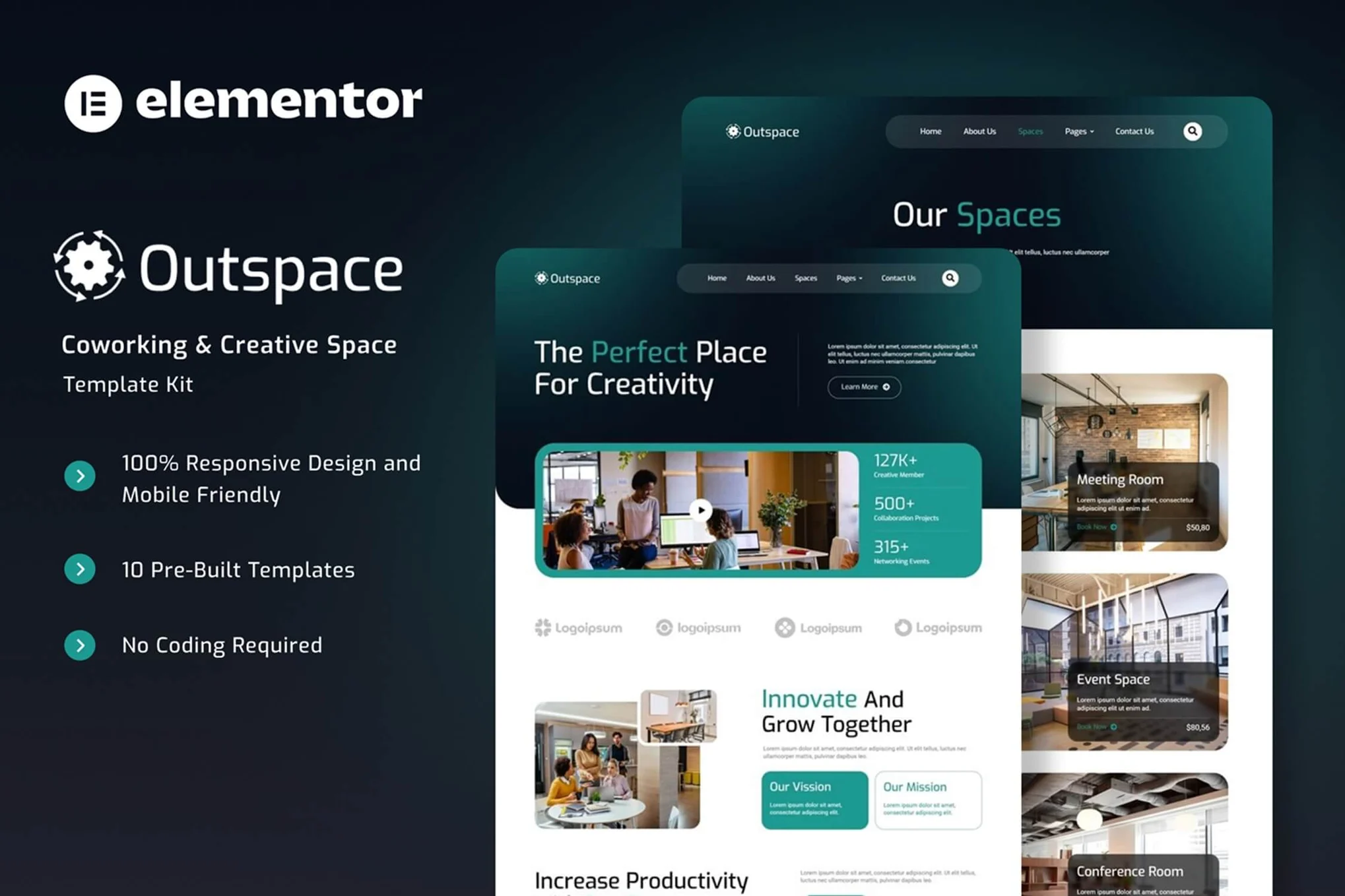 Outspace – Coworking and Creative Space Elementor Template Kit