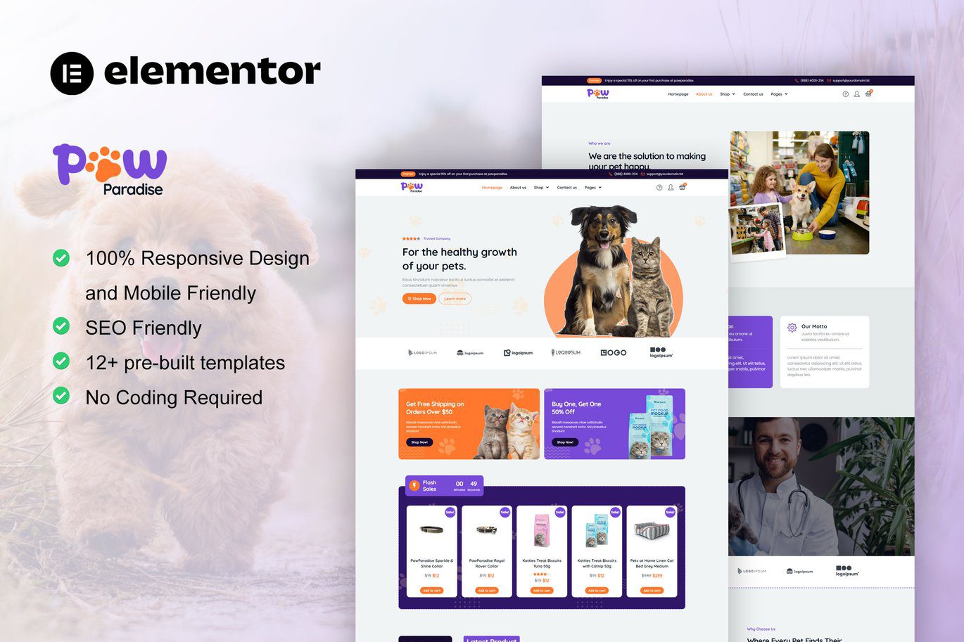 PawParadise – WooCommerce Pet Shop Elementor Template Kit