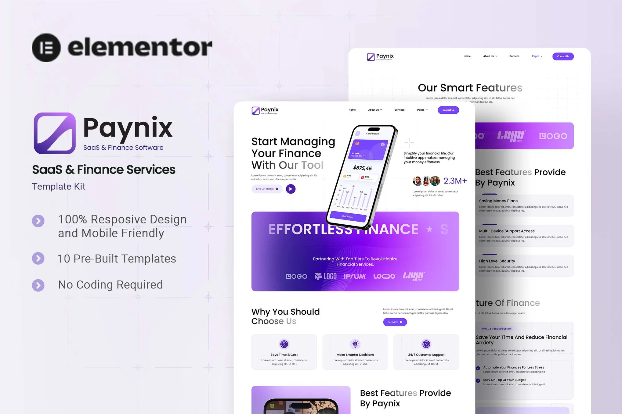Paynix – SaaS and Finance Services Elementor Template Kit