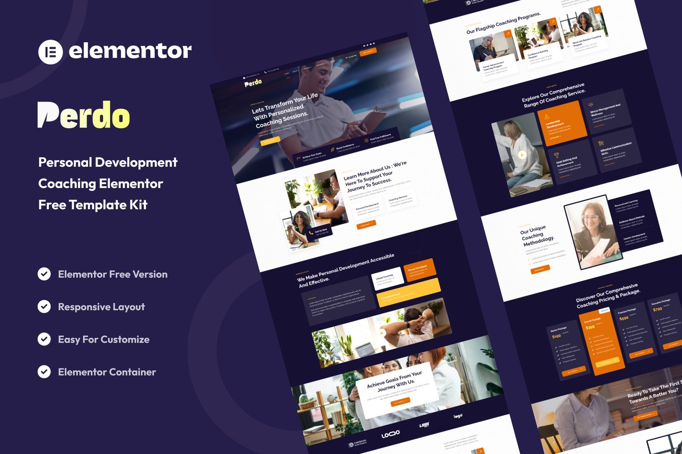Perdo – Personal Development Coaching Elementor Template Kit