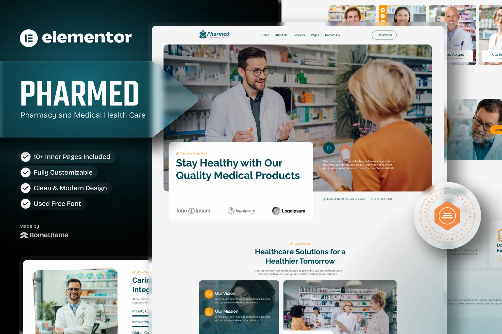 Pharmed – Pharmacy and Medical Health Care Elementor Template Kit
