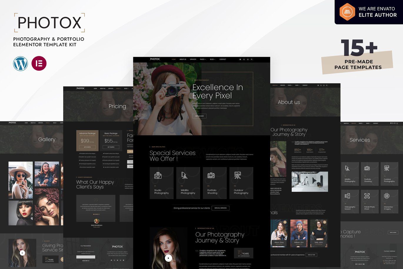 Photox – Photography and Portfolio Elementor Template Kit