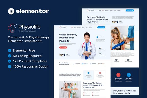 Physiolife – Chiropractic and Physiotherapy Elementor Template Kit