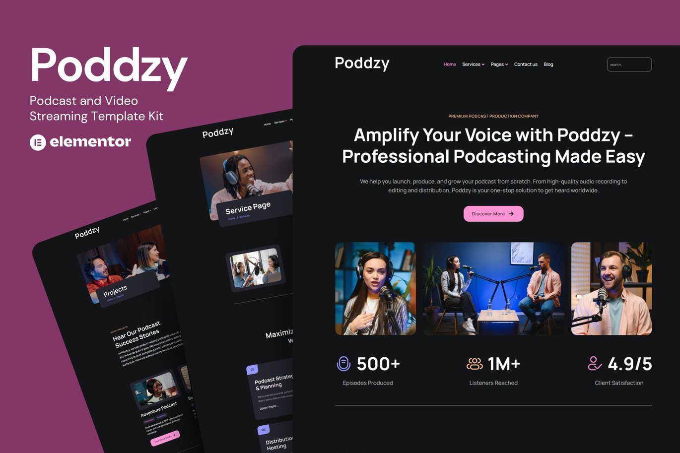 Podzzy – Podcast and Video Streaming Elementor Kit