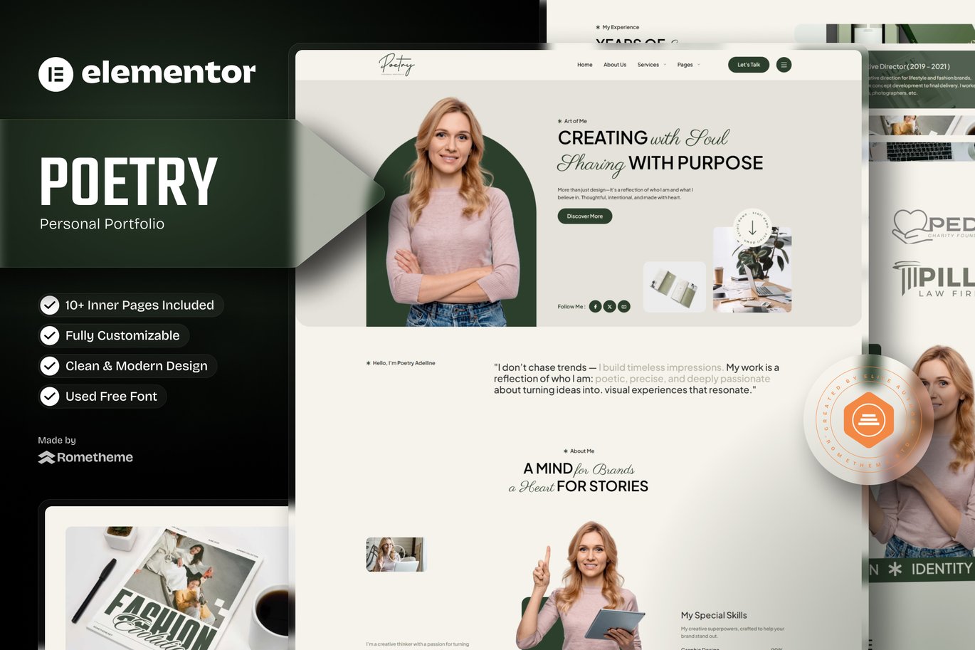Poetry – Personal Portfolio and Resume Elementor Template Kit