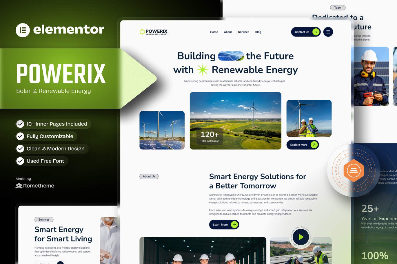 Powerix – Solar and Renewable Energy Elementor Template Kit