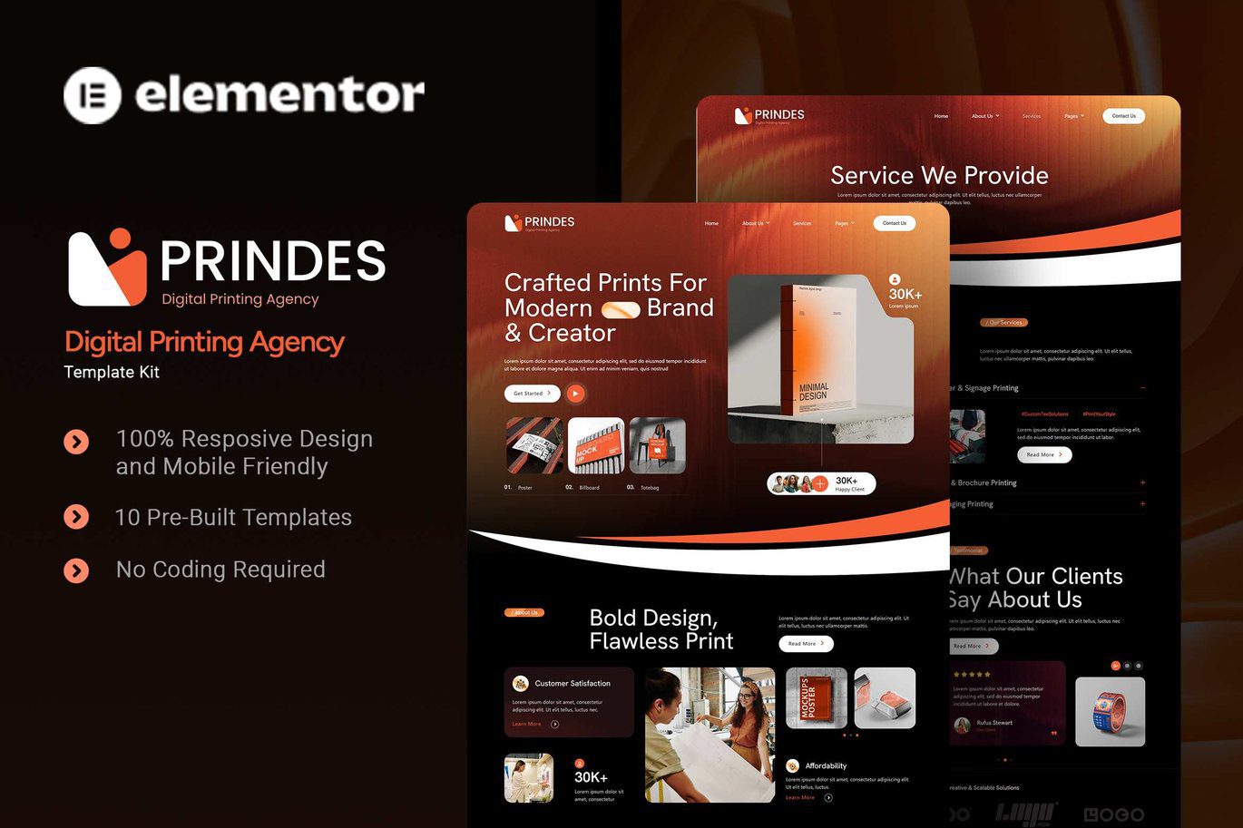 Prindes – Digital Printing Agency Elementor Template Kit