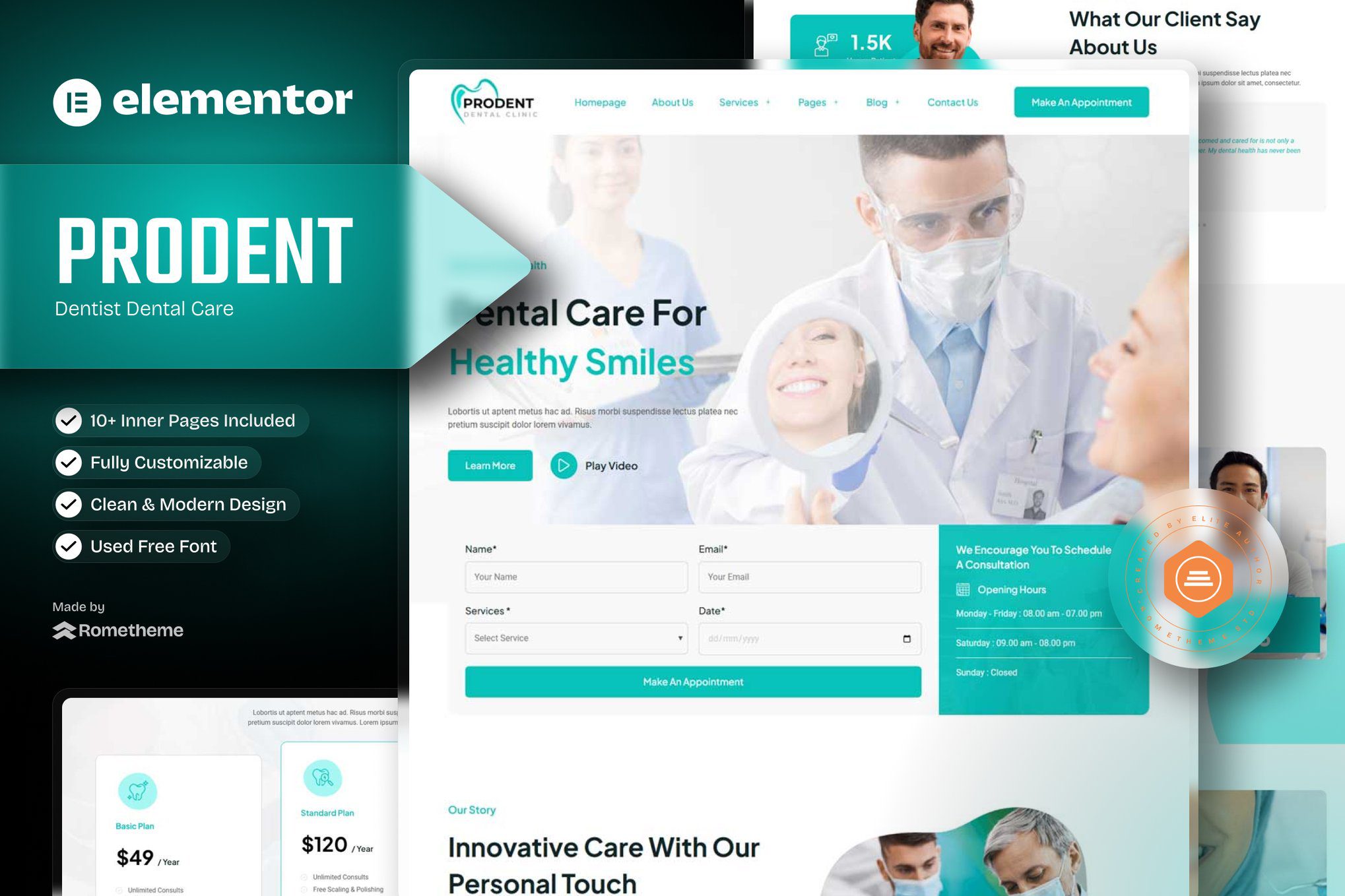 Prodent – Dentist Dental Care Elementor Template Kit