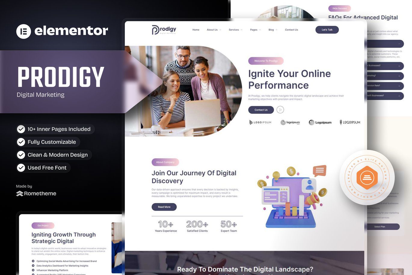 Prodigy – Digital Marketing Elementor Template Kit