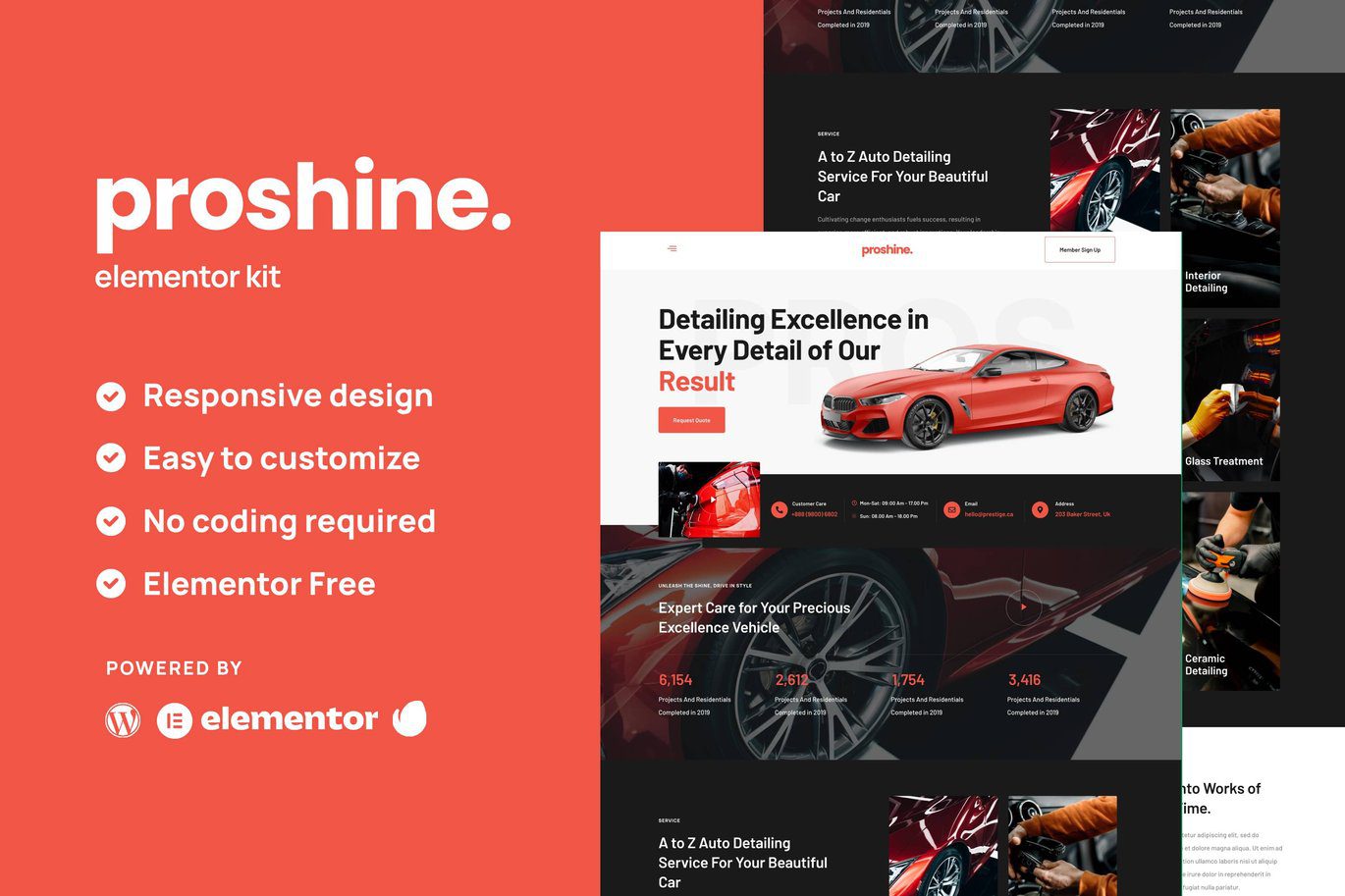 Proshine – Car Detailing and Auto Service Elementor Template Kit