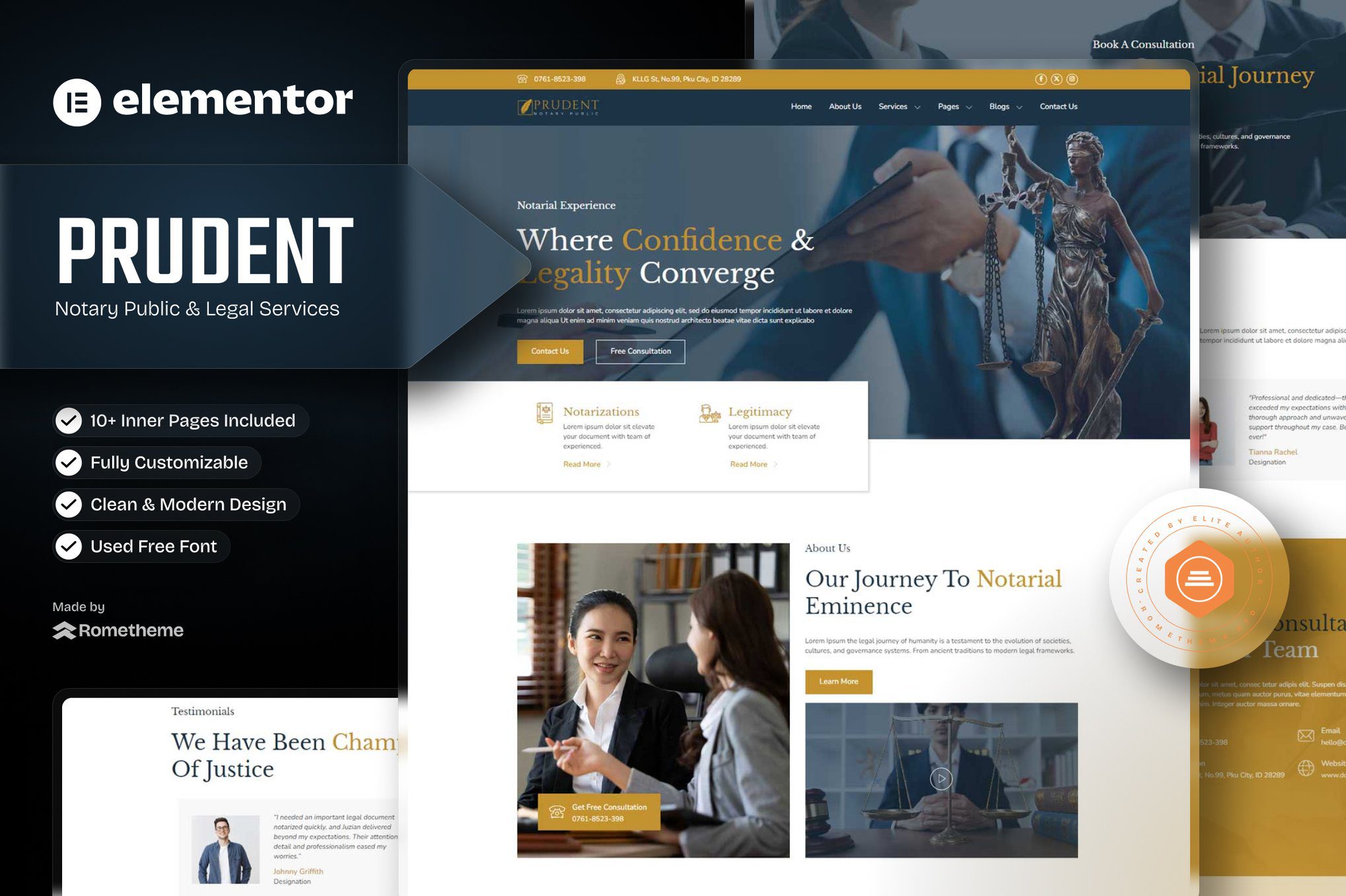 Prudent – Notary Public and Legal Services Elementor Template Kit
