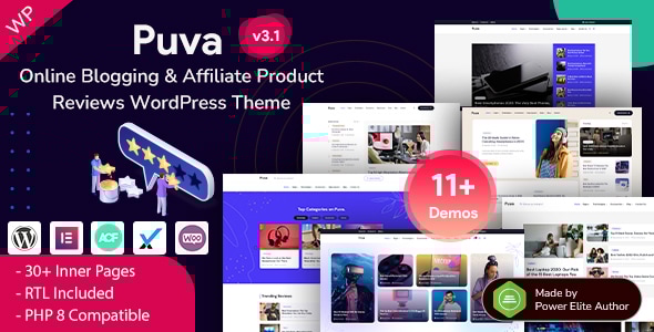 Puva – Online Blogging and Affiliate Product Reviews WordPress Theme