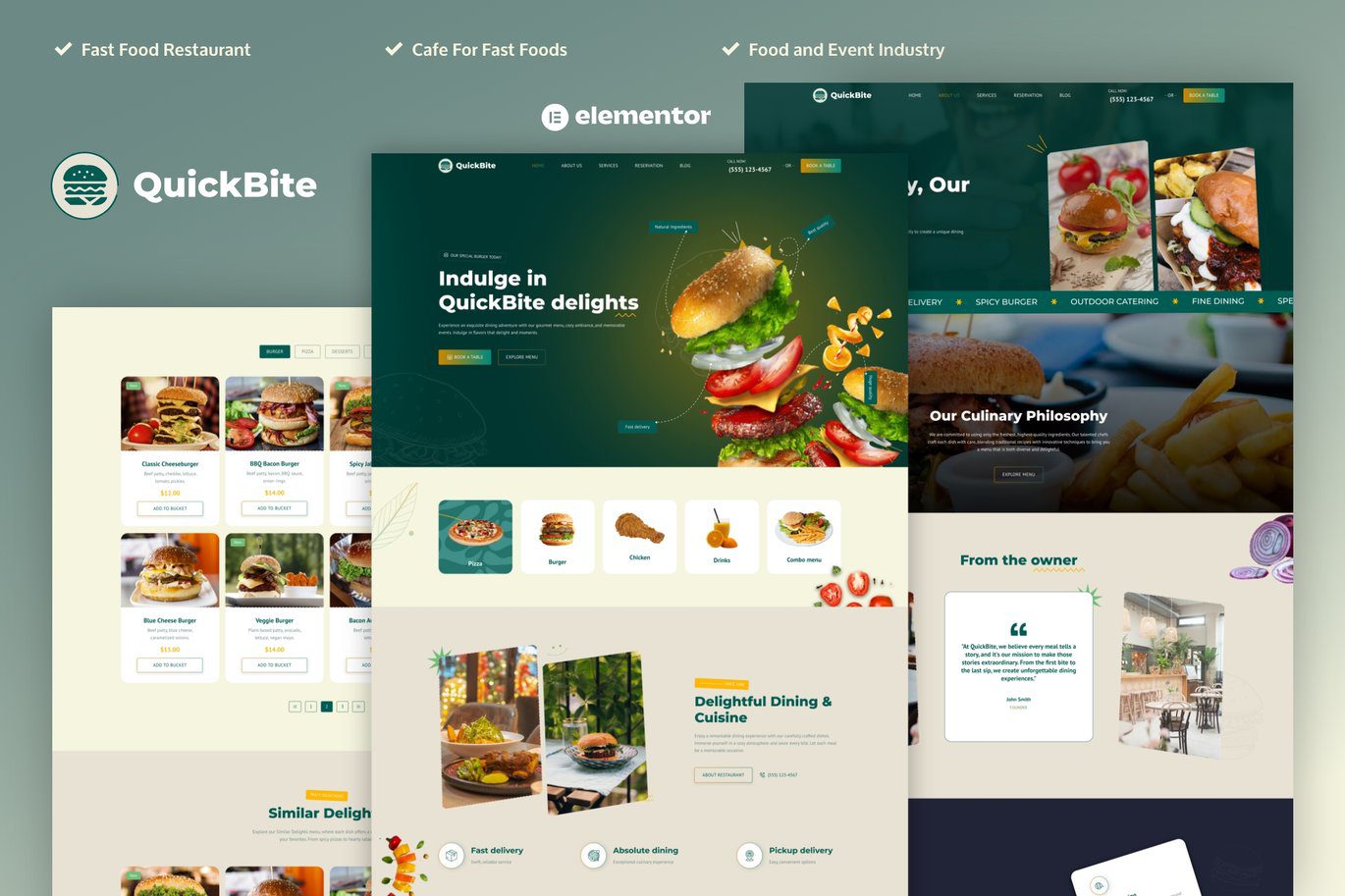 Quick Bite – Restaurant and Cafe Elementor Pro Template Kit