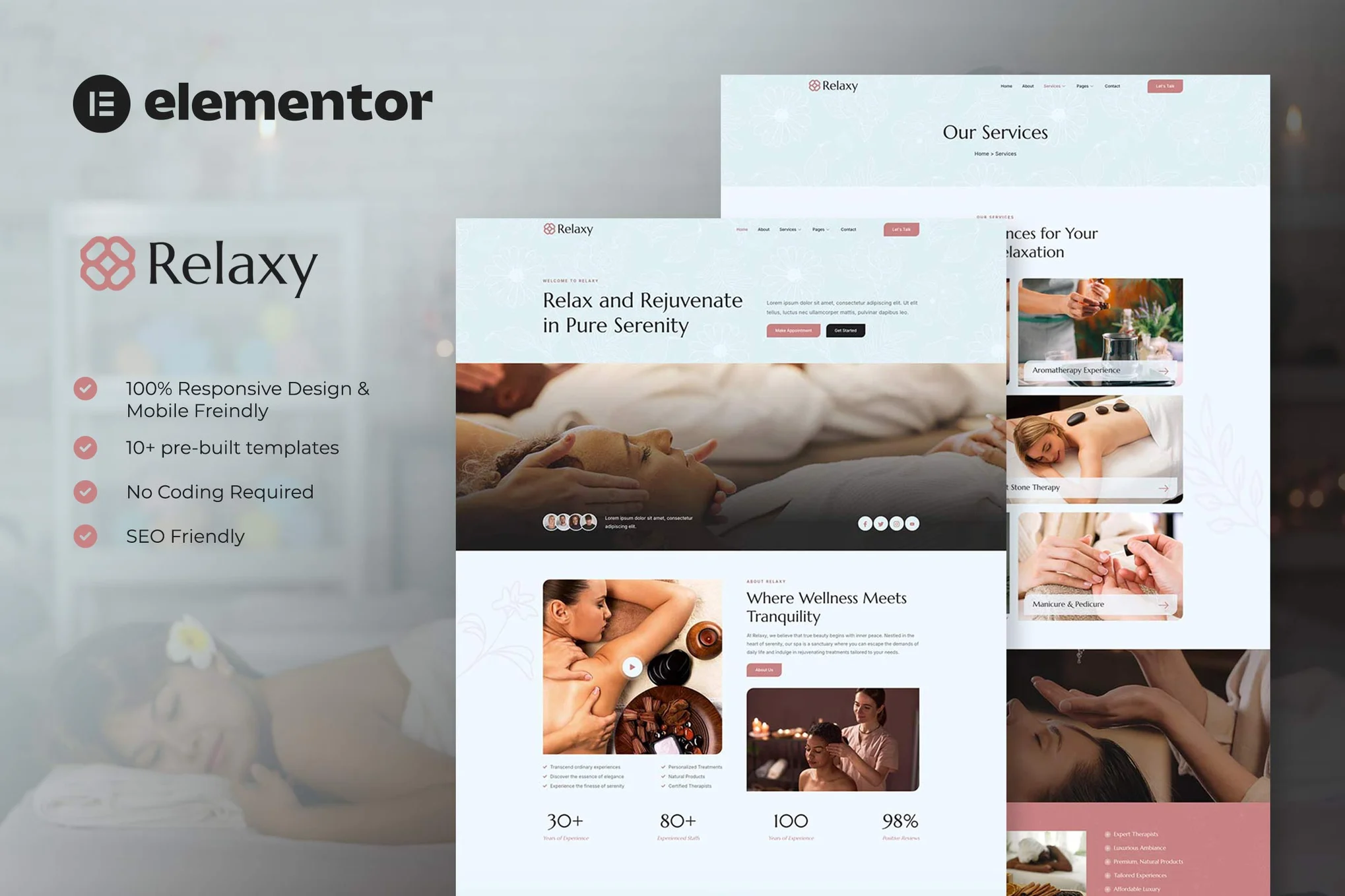 Relaxy – Spa and Wellness Elementor Template Kit