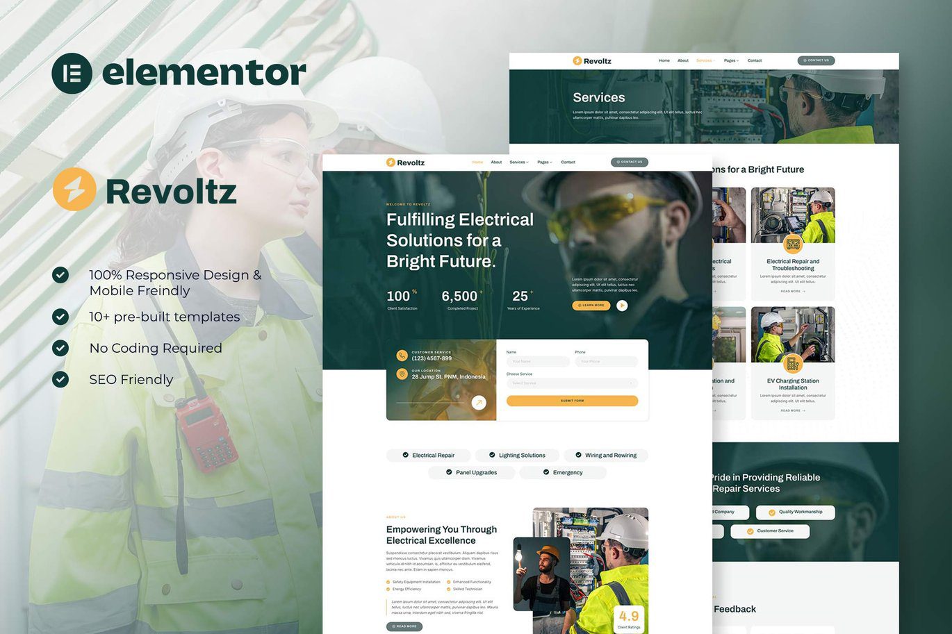 Revoltz – Electrical Installation and Maintenance Elementor Template Kit