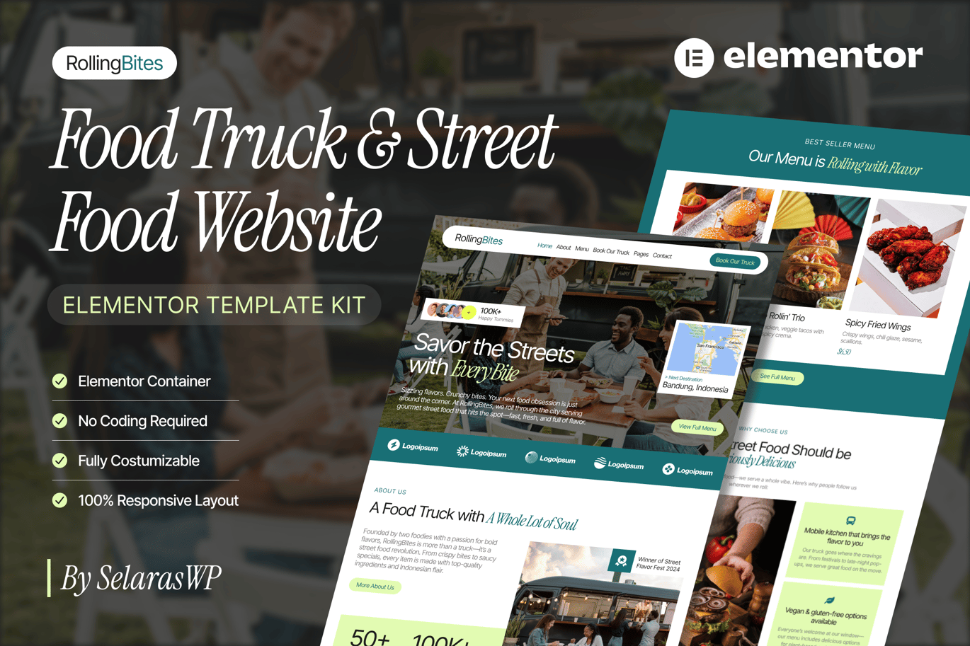 RollingBites – Food Truck and Street Food Elementor Pro Template Kit