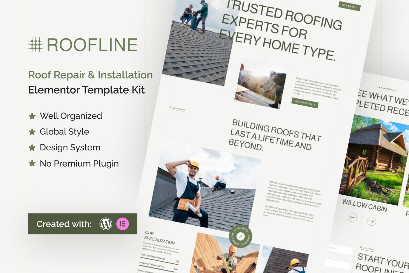 Roofline – Roof Repair and Installation Elementor Template Kit