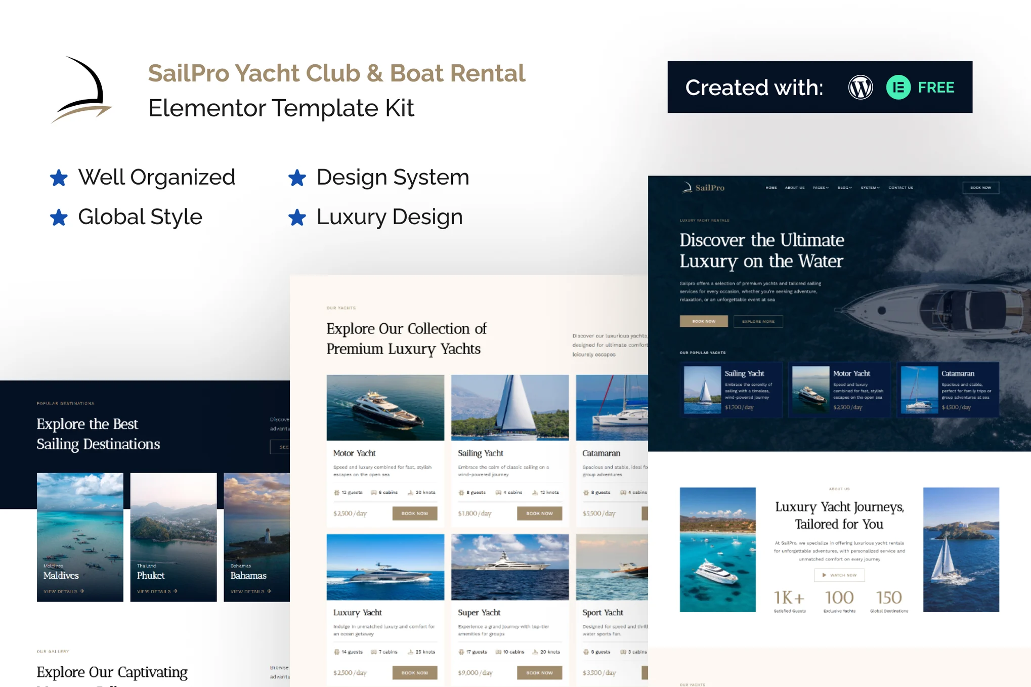 Sailpro – Yacht Club and Boat Rental Elementor Template Kit