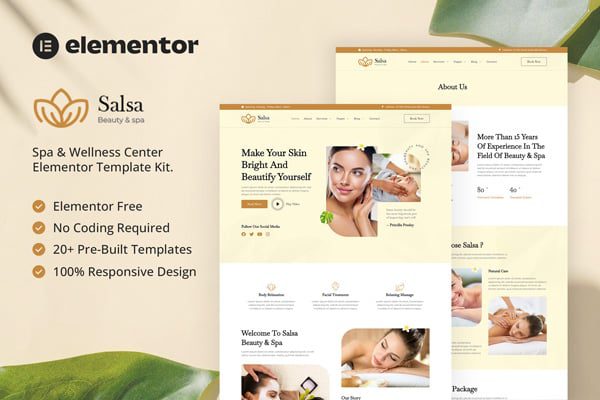 Salsa – Beauty and Spa Elementor Template Kit