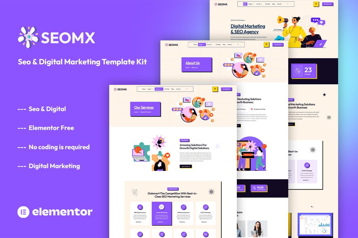 SeoMx – Seo and Digital Marketing Elementor Template Kit