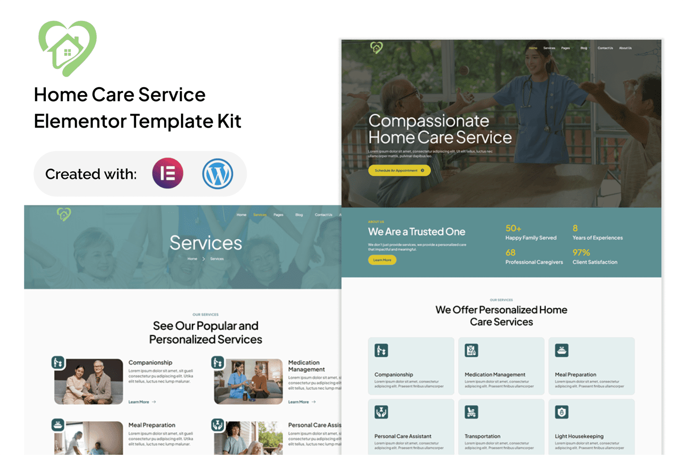 Serena – Home Care Services Elementor Template Kit