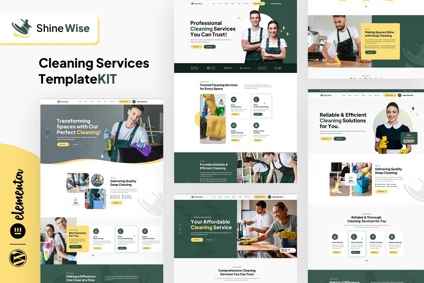 Shinewise – Cleaning Services Elementor Template Kit