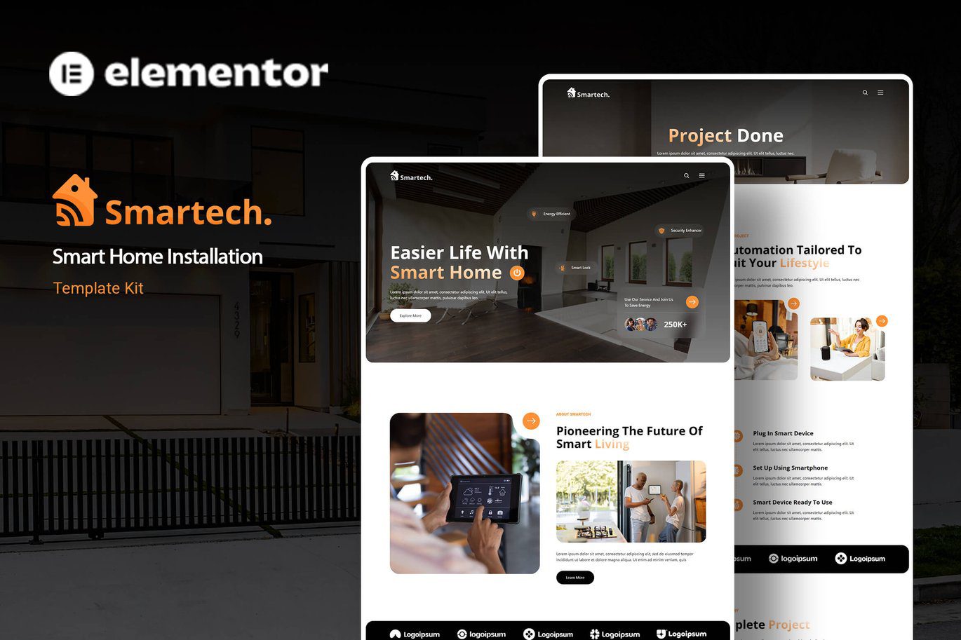 Smartech – Smart Home Installation Elementor Template Kit