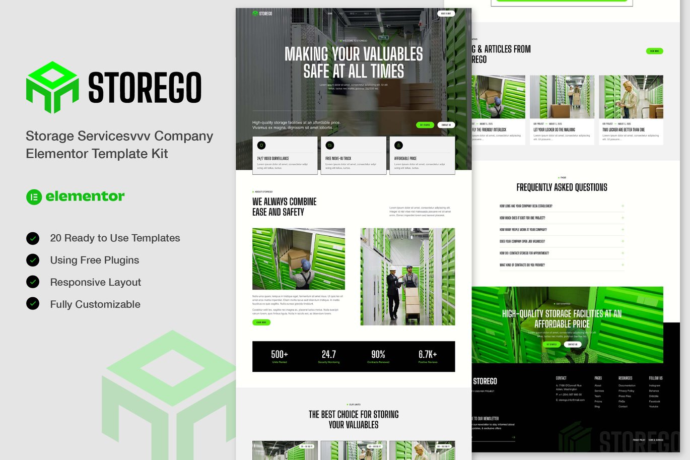 Storego – Storage Services Company Elementor Template Kit
