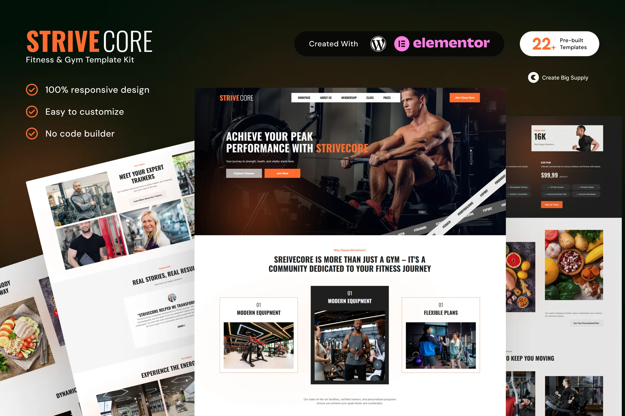 StriveCore – Fitness and Gym Elementor Template Kit