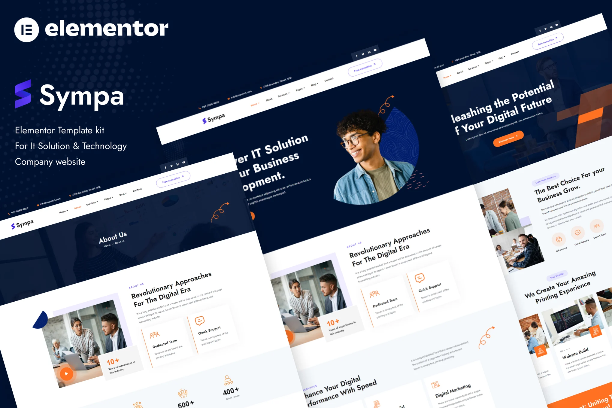 Sympa – IT Solutions and Technology Elementor Template Kit