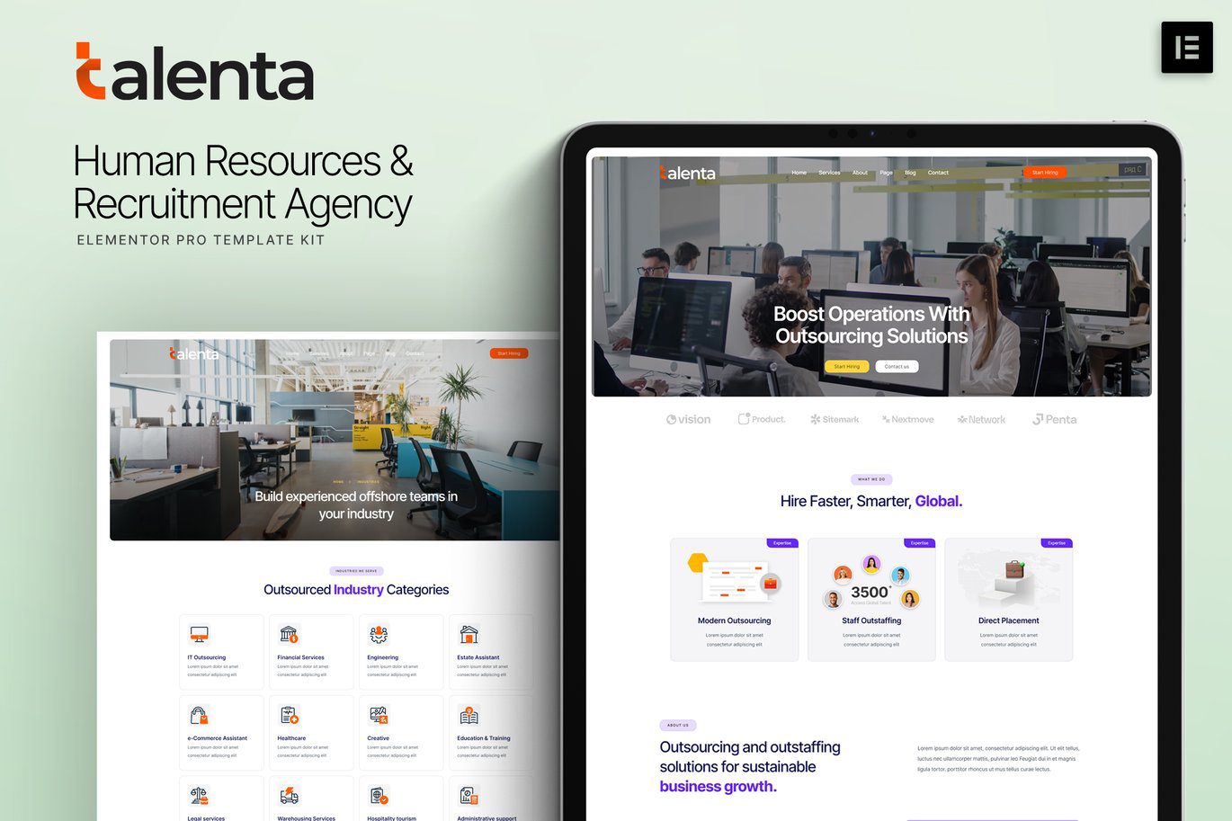 Talenta – Human Resources and Recruitment Agency Elementor Template Kit
