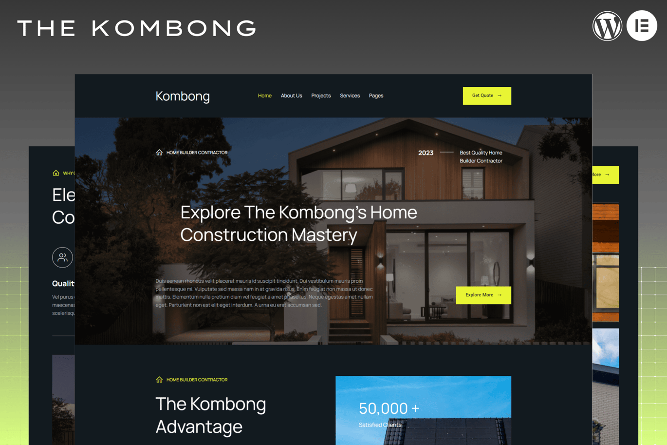The Kombong – Modern Real Estate Agent Elementor Template Kit