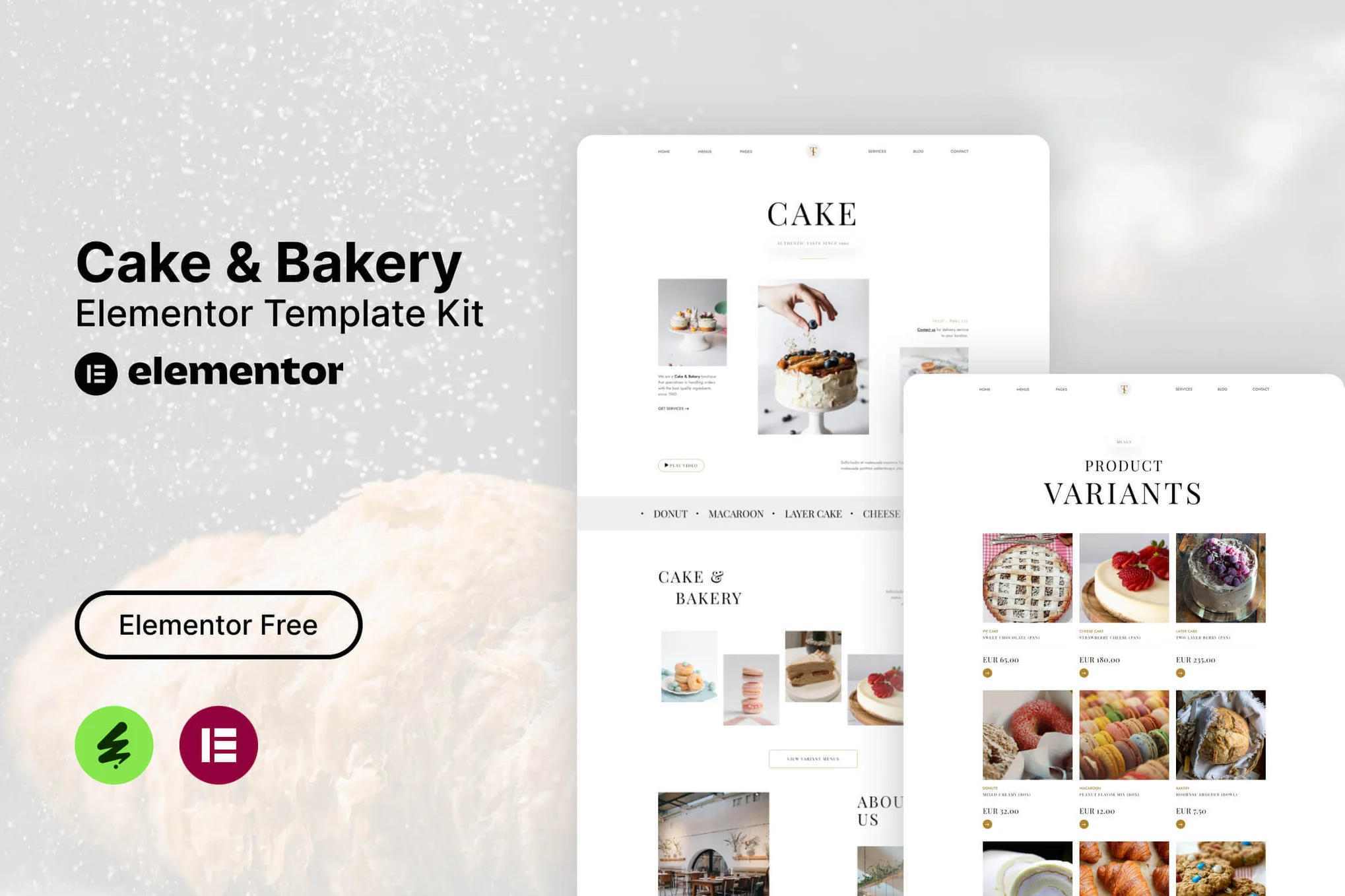 Tiffa – Cake and Bakery Elementor Template Kit