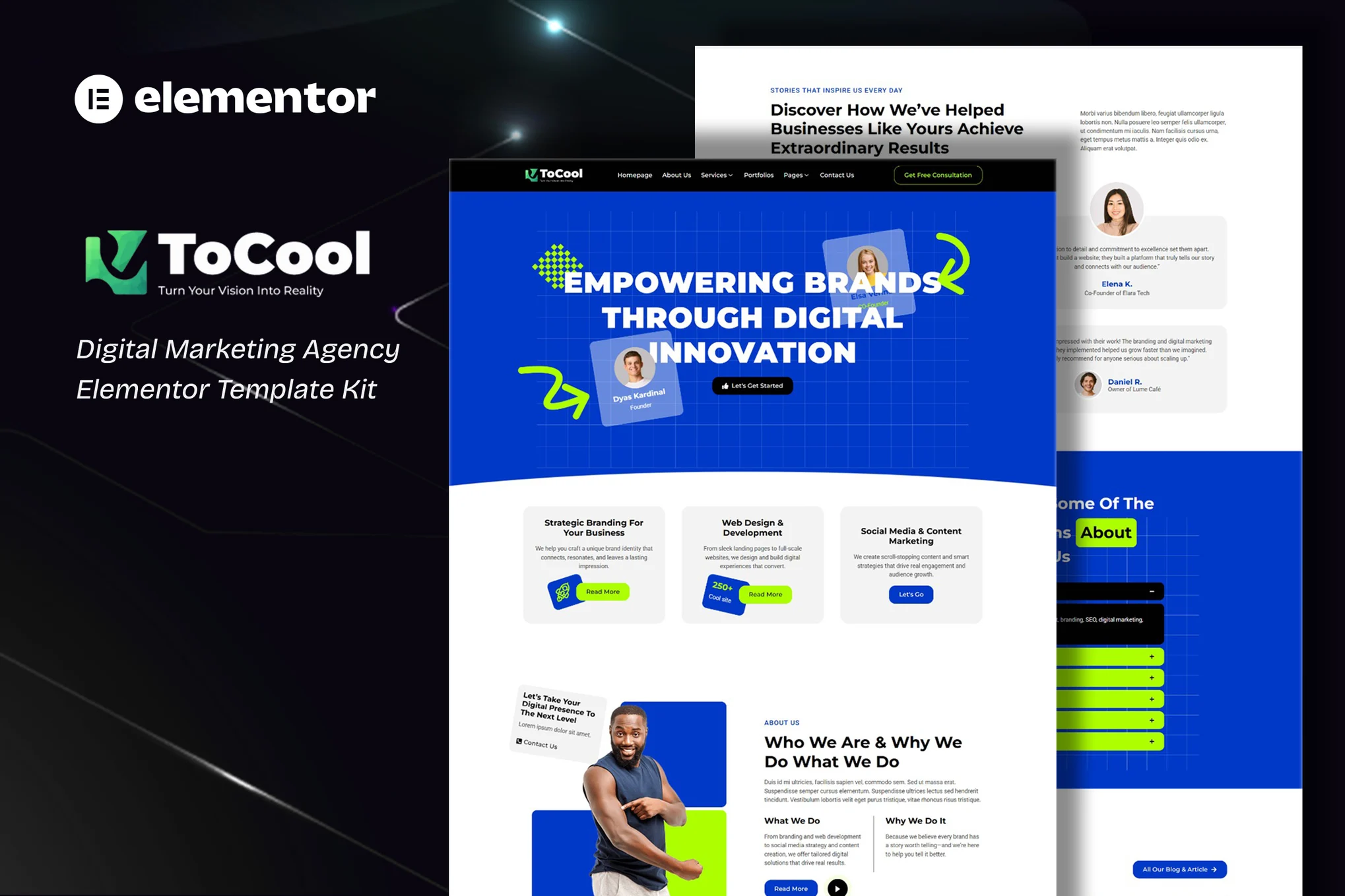 Tocool – Digital Marketing Agency Elementor Template Kit