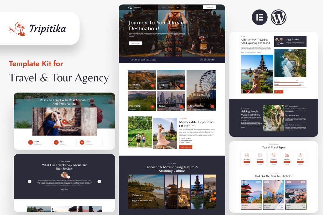 Tripitika – Tourism and Travel Agency Elementor Template Kit