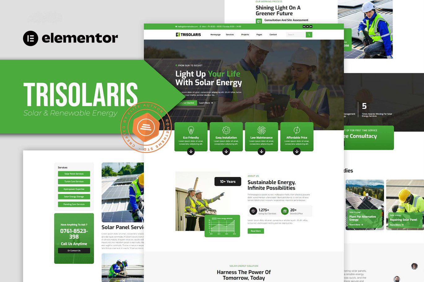 Trisolaris – Solar and Renewable Energy Elementor Template Kit