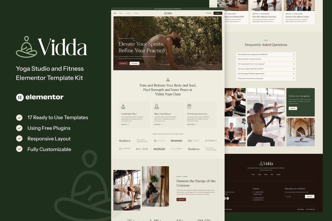 Vidda – Yoga Studio and Fitness Elementor Template Kit