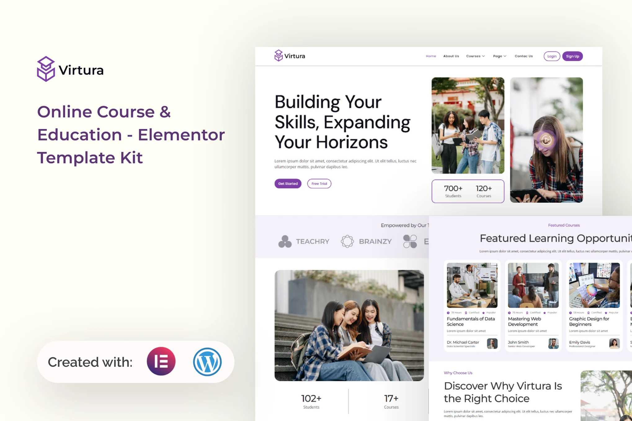 Virtura – Online Course and Education Elementor Template Kit