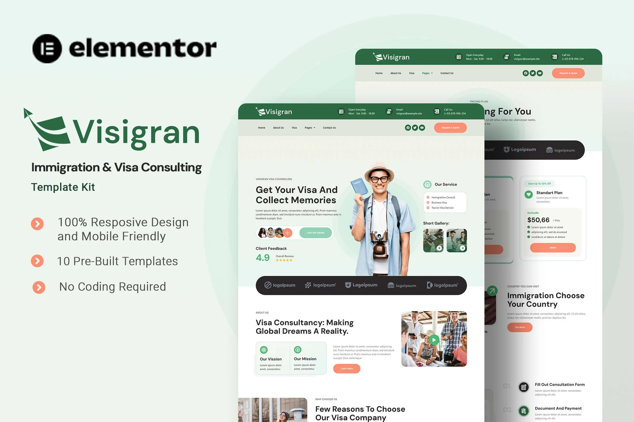 Visigran – Immigration and Visa Consulting Elementor Template Kit