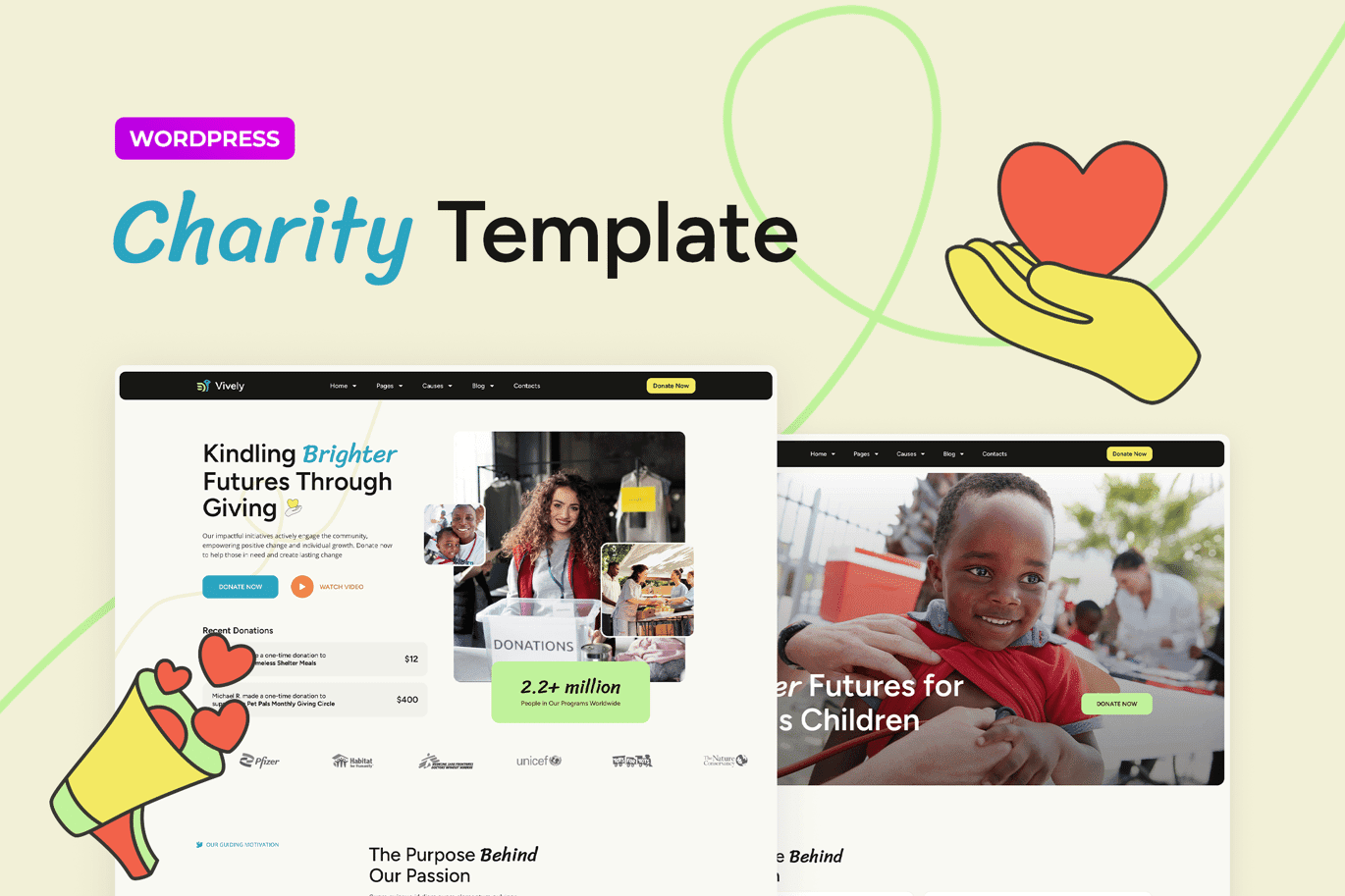 Vively – Charity and Donation Elementor Pro Template Kit