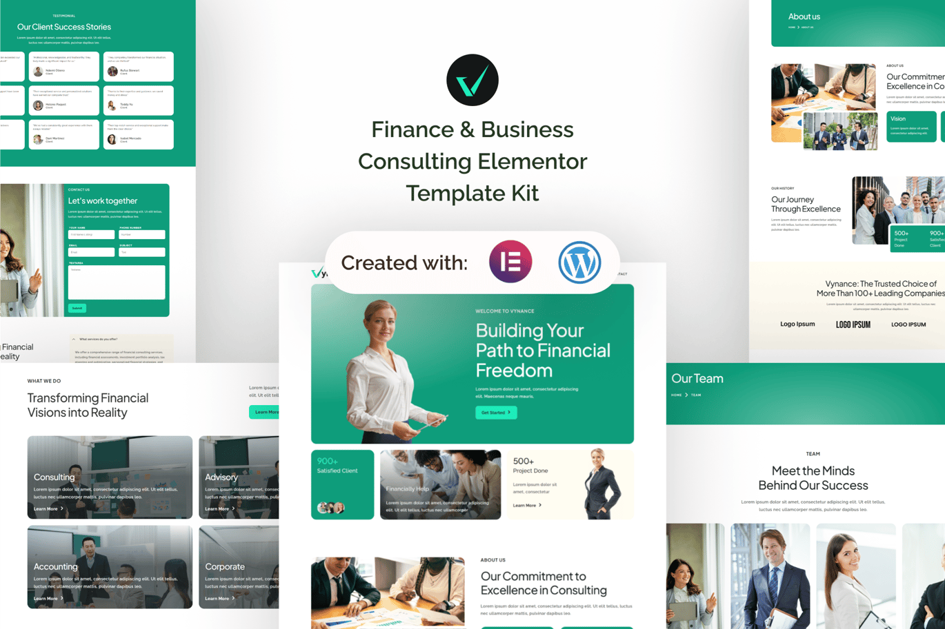 Vynance – Finance and Business Consulting Elementor Template Kit