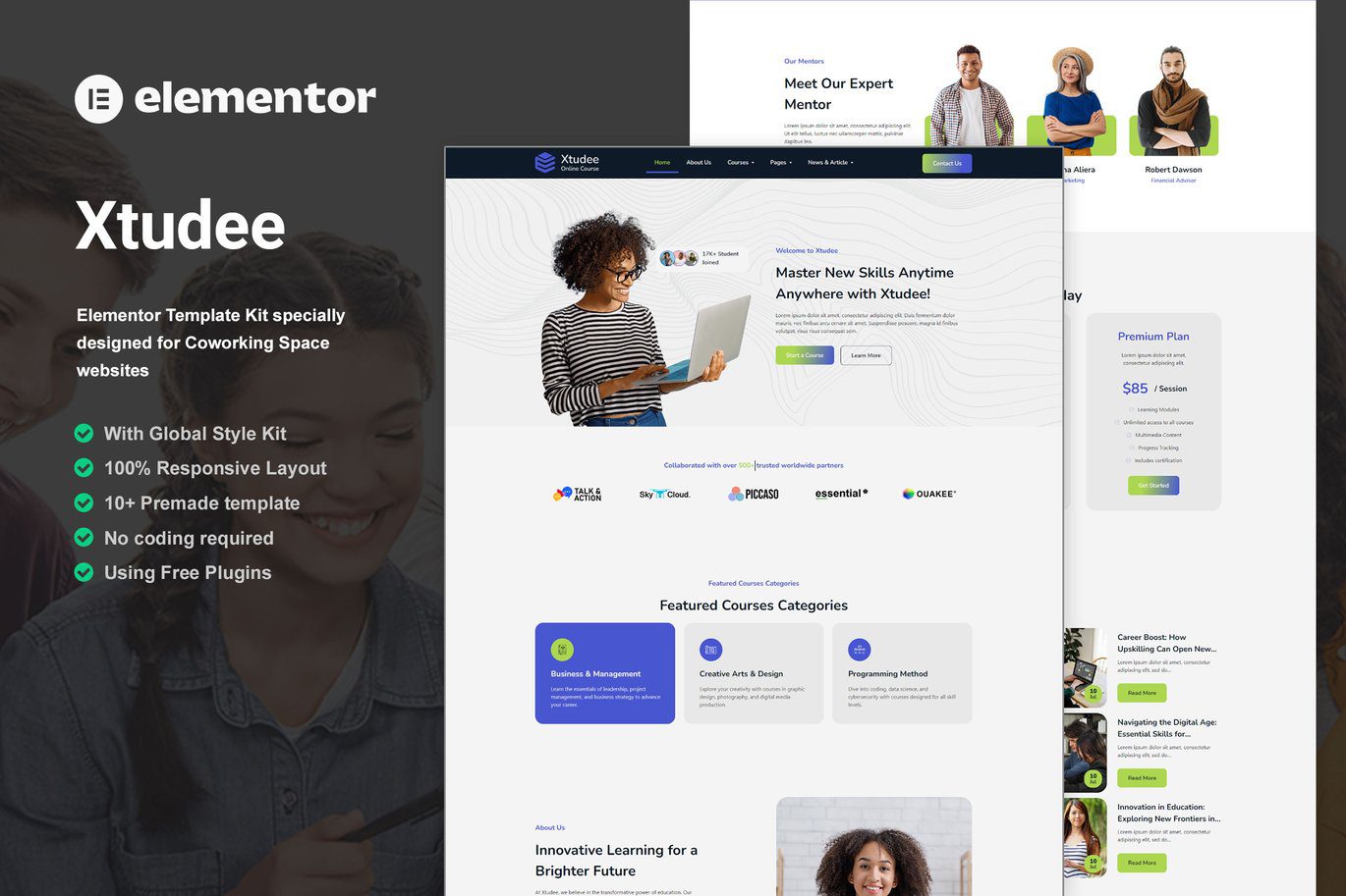 Xtudee – Online Course Elementor Template Kit
