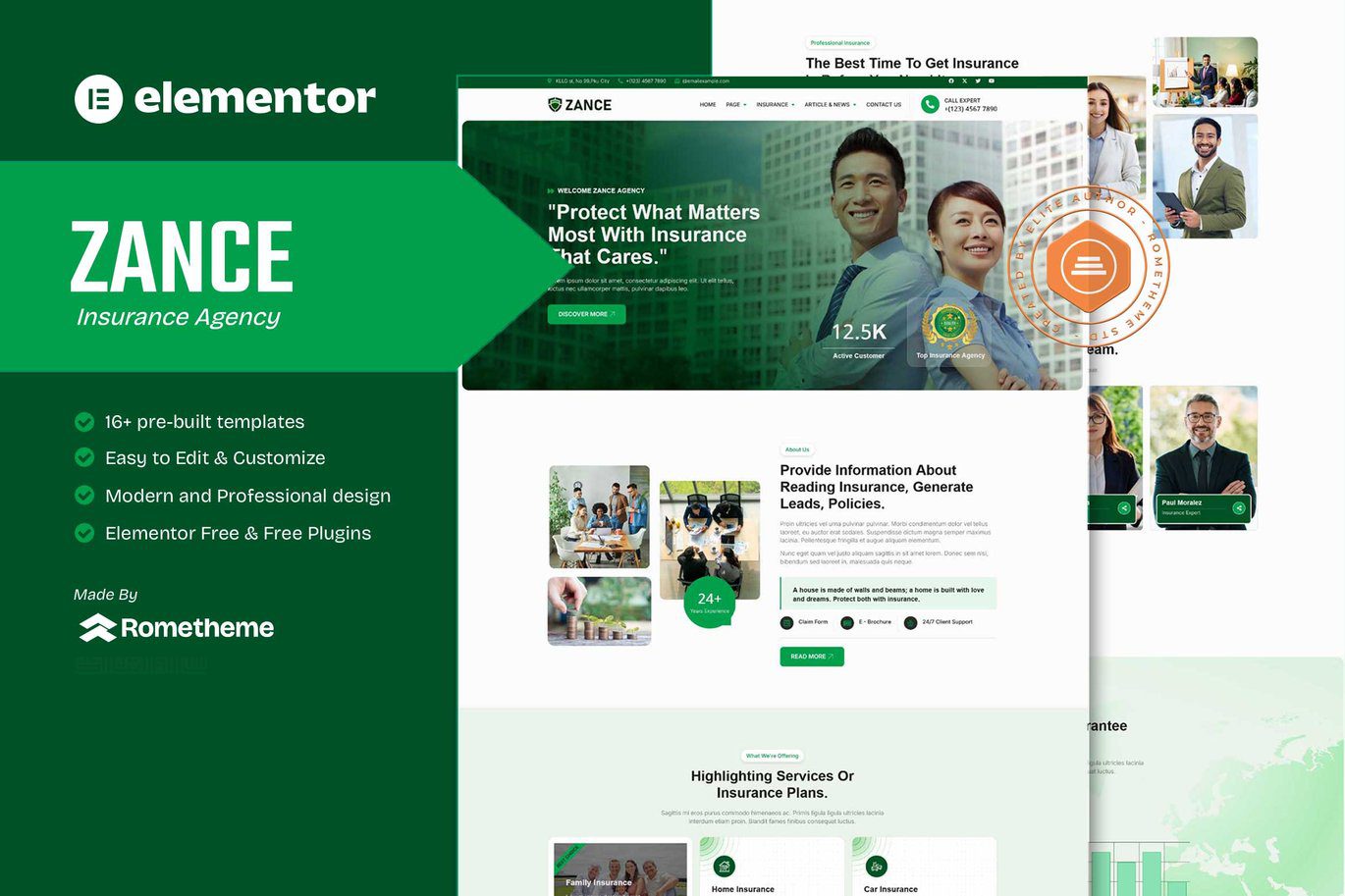 Zance – Insurance Agency Elementor Template Kit