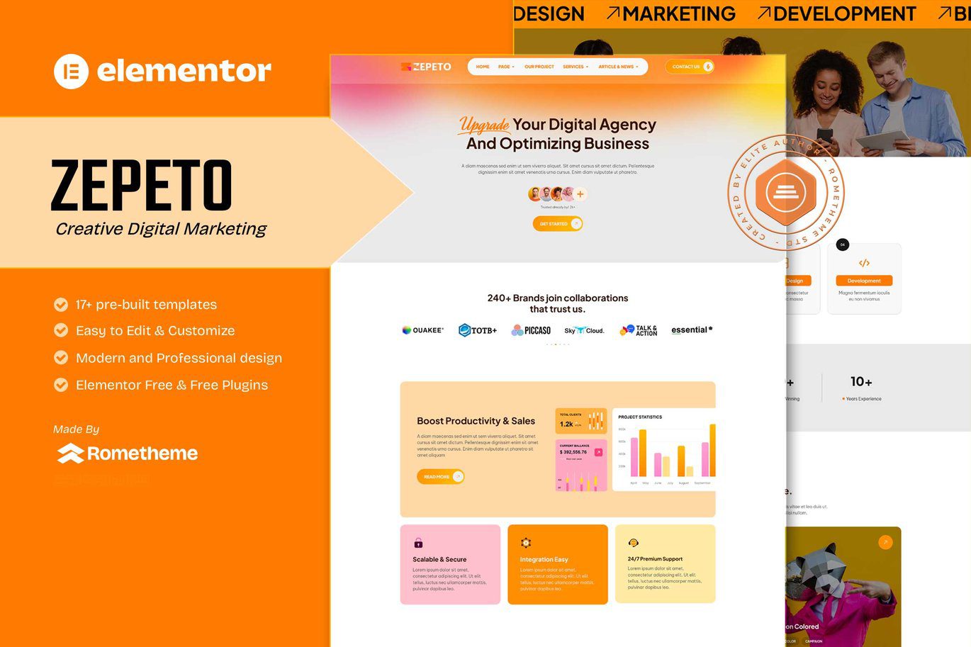 Zepeto – Creative Digital Marketing Elementor Template Kit