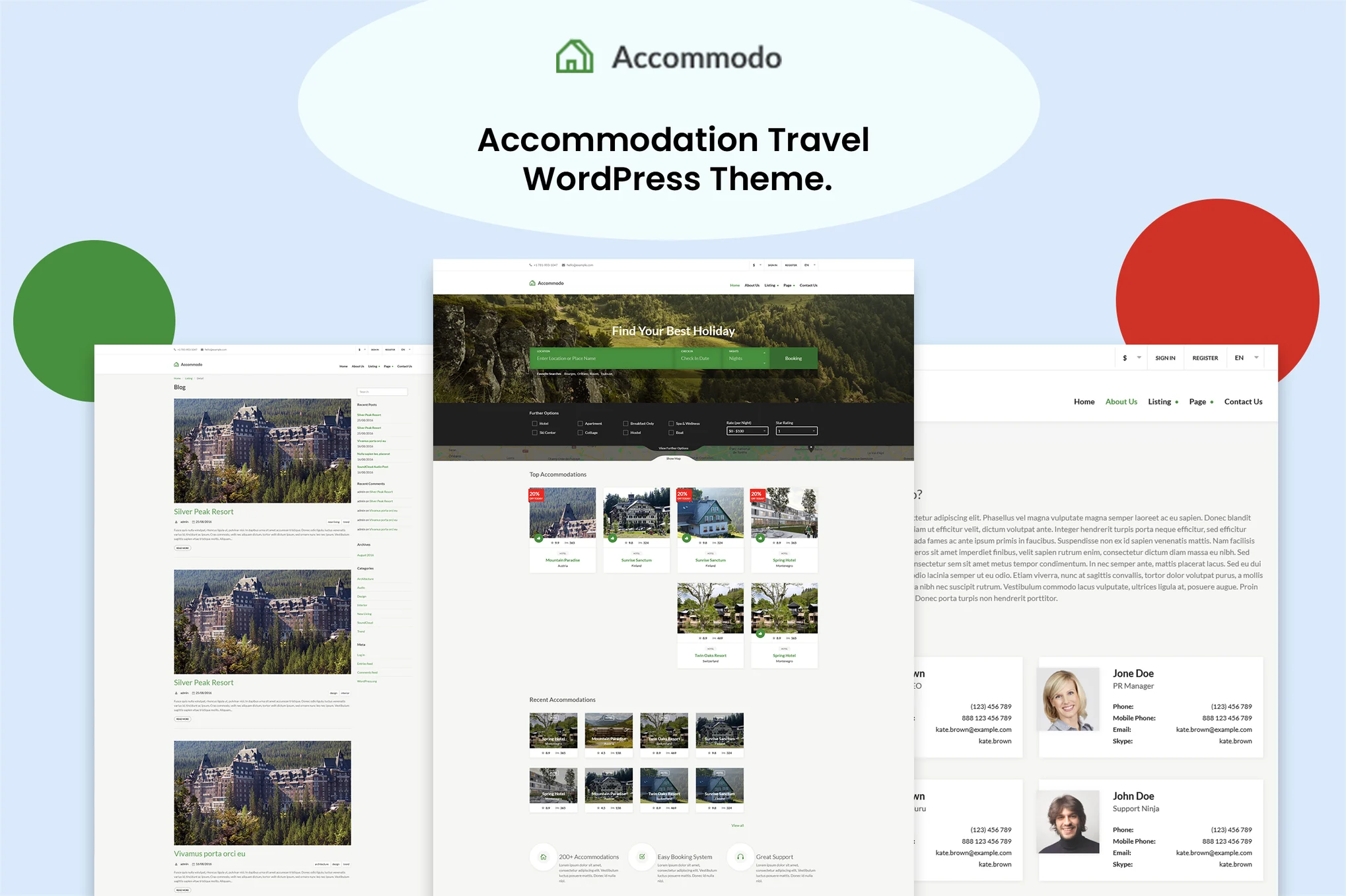 Accommodo – Accommodation Travel WordPress Theme