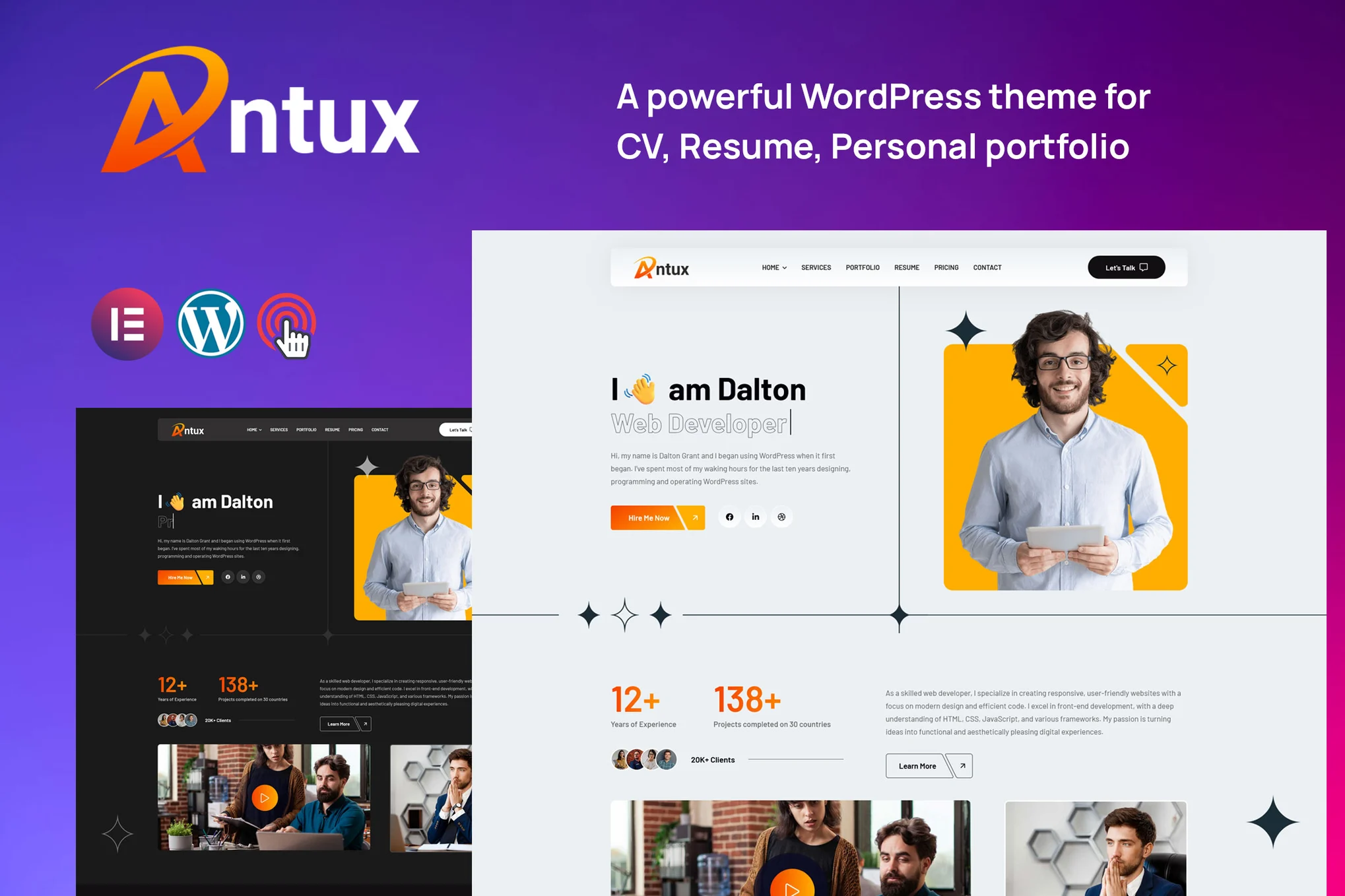Antux – Personal Portfolio WordPress Theme